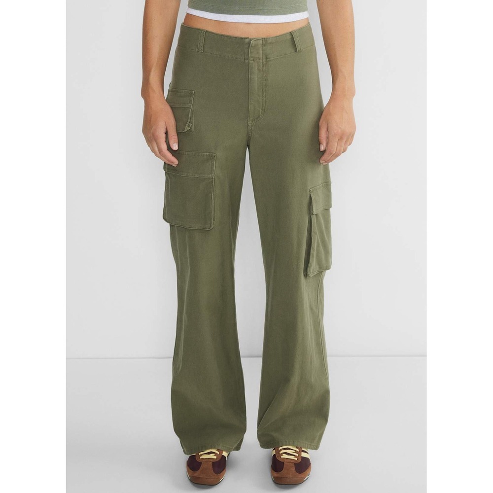 TNA Aritzia Picture Cargo Pant Olive Green High Rise Wide Leg Indie Y2K Size 0